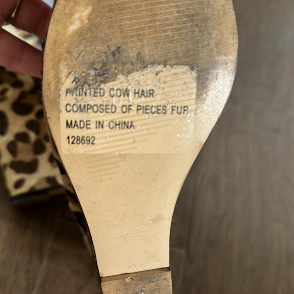 Y2K VTG Steve Madden Leopard Print Fur Wedge Heels - Picture 6 of 7